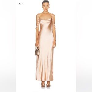 Self Portrait Satin Flower Maxi Dress